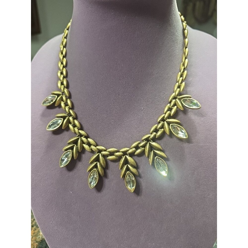 STELLA & DOT Clear Stones/Gold Statement Necklace 20.5"